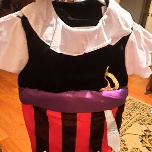 Dog Costume Pirate Set Vest and Head Piece Medium